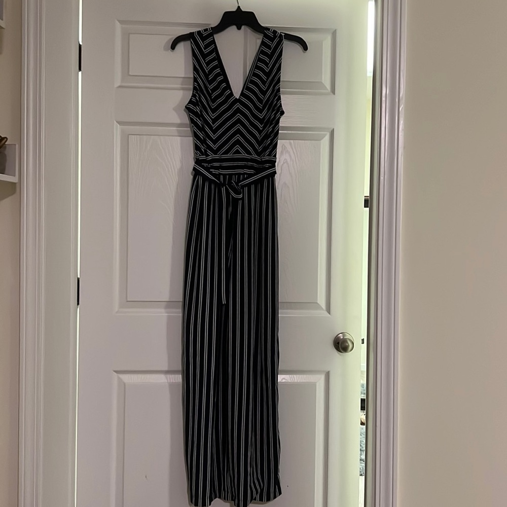 Blue striped jumpsuit